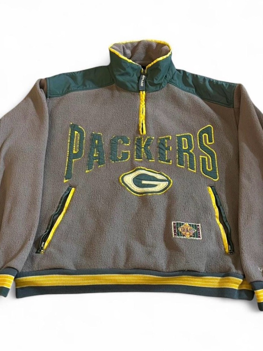 Vintage 90s Mirage Green Bay Packers Gray Sweatshirt Embroidered Size M